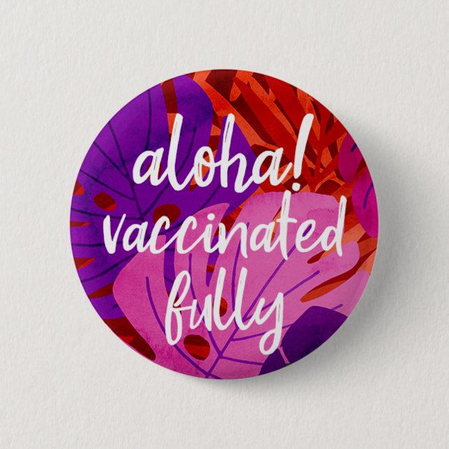 Island Spirit Hawaiian Monstera Vaccinated Red 6 Cm Round Badge (Front)