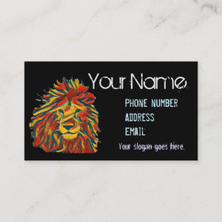 Island style business card, Rasta lion Business Card
