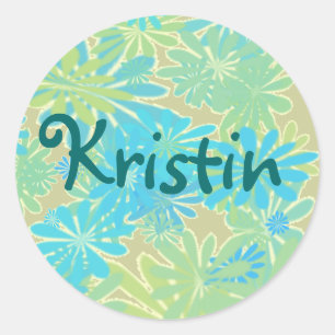 Island Style Floral Personalised Stickers