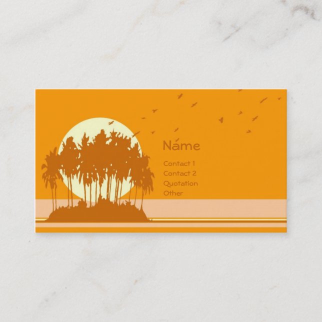 Island Sunset (2) Business Card (Front)