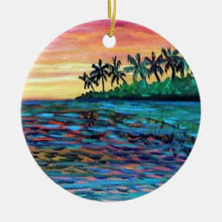Island Sunset Christmas Ornament
