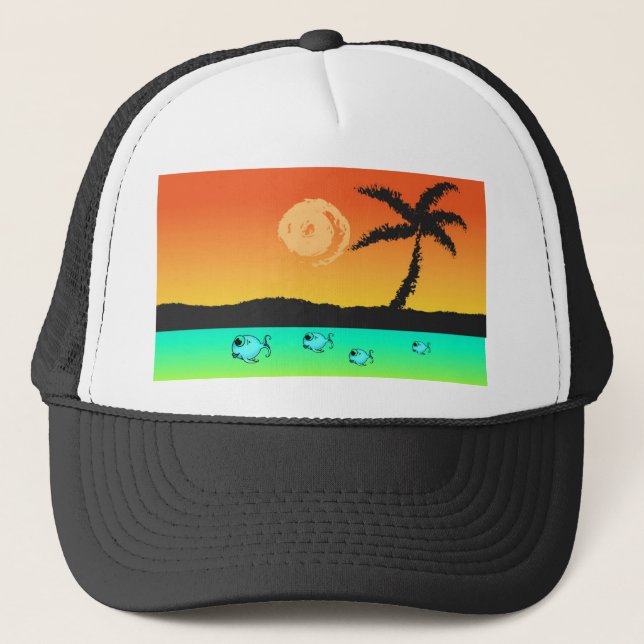 Island Sunset Trucker Hat (Front)