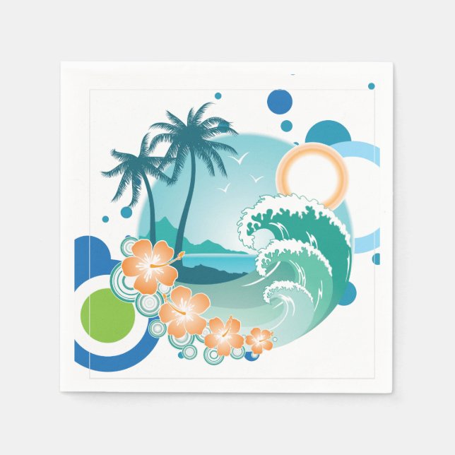 Island Surf Paper Napkins (Front)