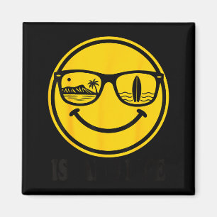 Island surf smile face sunglasses beach life vibes magnet