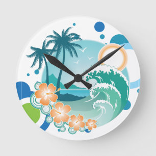 Island Surf Wall Clock