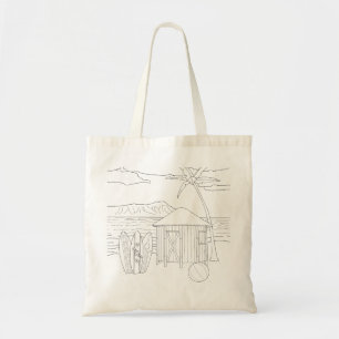 Island Tiki Hut Adult Colouring Tote Bag