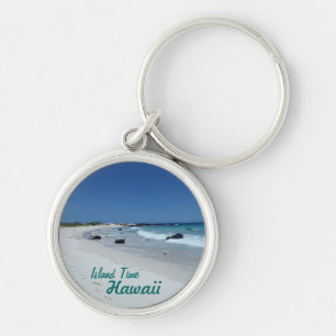 Island Time Hawaii scenic beach souvenir keychain