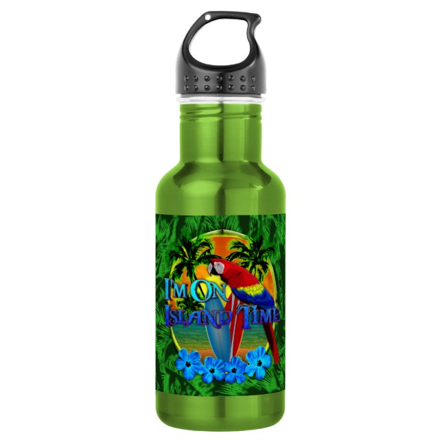 Island Time Sunset 532 Ml Water Bottle (Front)