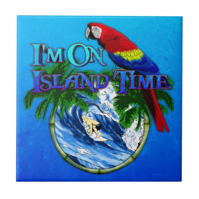 Island Time Surfing Tile (Front)