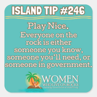 Island Tip #246 Stickers (aqua, square)