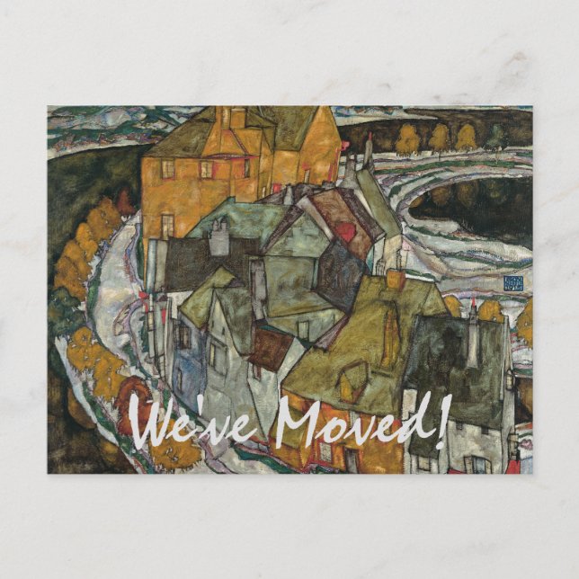 Island Town by Egon Schiele, Change of Address Announcement Postcard (Front)