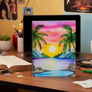 Island Tropical Beach Sunset Notebook