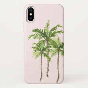 Island tropical palm tree watercolor iPhone x case