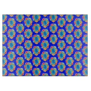 Island Tropical Sea Turtles Floral Cutting Board