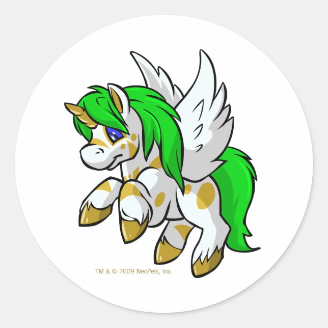 Island Uni flying over Mystery Island Classic Round Sticker (Front)