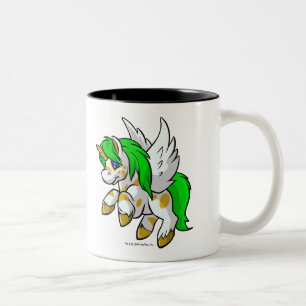 Island Uni flying over Mystery Island Two-Tone Coffee Mug
