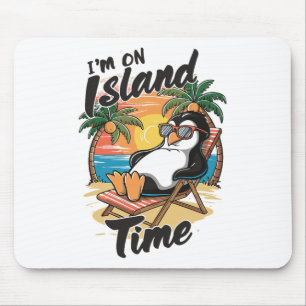 Island Vacation Tropical Travel Relax Time Penguin Mouse Pad