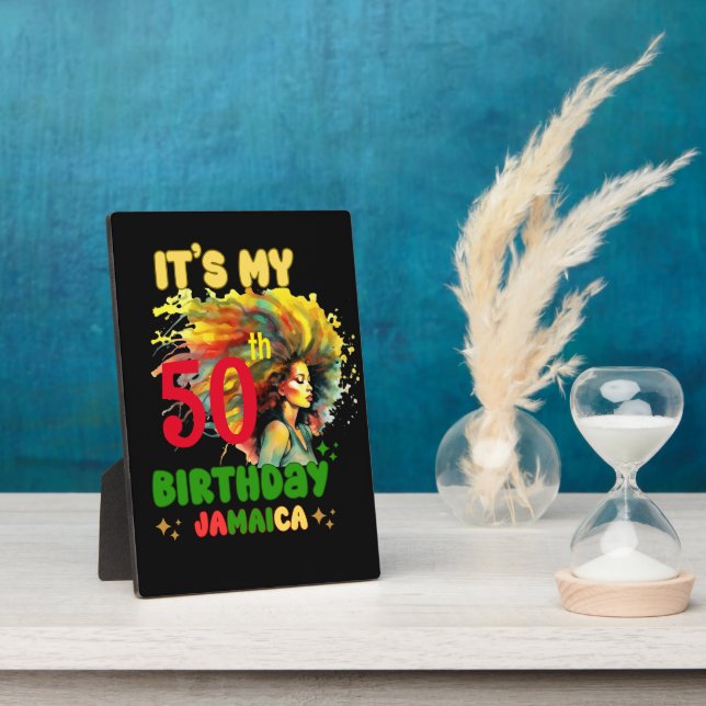 Island Vibes Jamaica Birthday Girl Group Matching Plaque (Side)