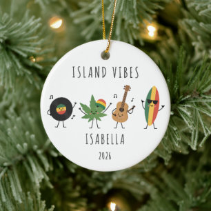 Island Vibes Personalised Reggae Ceramic Ornament