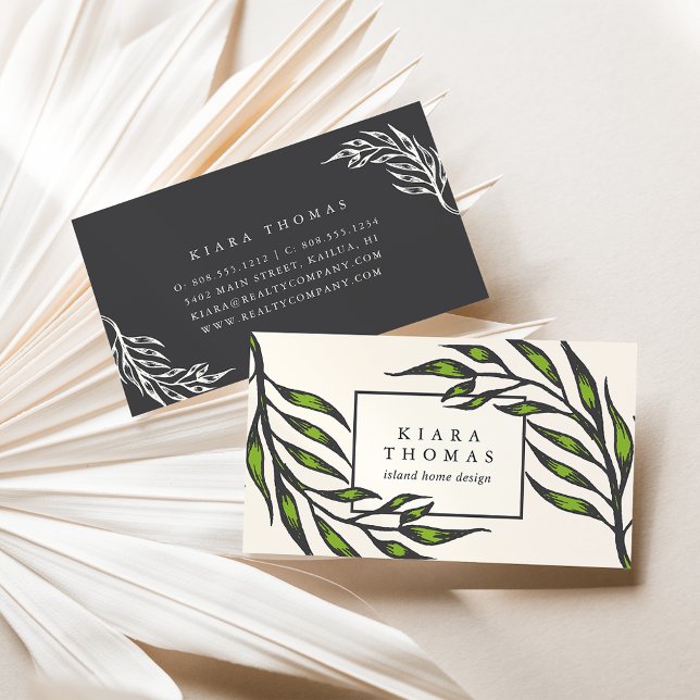 Island Vintage Botanical Business Card (Creator Uploaded)