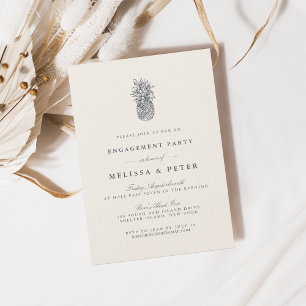Island Vintage Pineapple Engagement Party Invitation