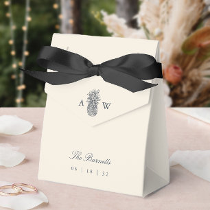 Island Vintage Pineapple Wedding Monogram Favour Box