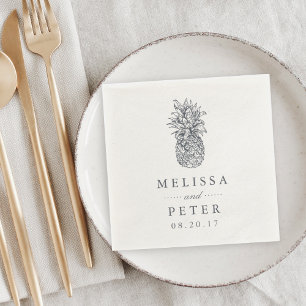 Island Vintage Pineapple Wedding Napkin