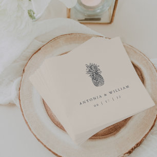 Island Vintage Pineapple Wedding Napkin