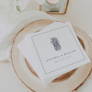 Island Vintage Pineapple Wedding Napkin
