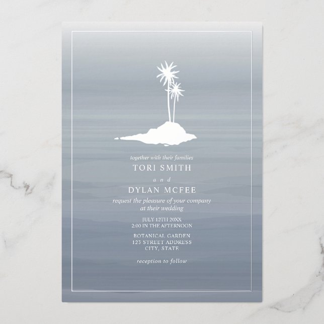 Island Wedding Chambray Watercolor (Front)