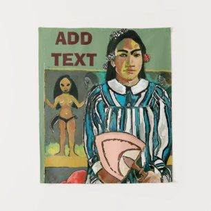 Island Woman, add text, Tapestry