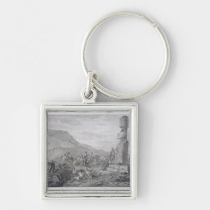 Islanders & Monuments of Easter Island, 1786 Key Ring