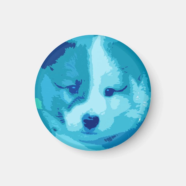 Islandhundwelpe als Collage Magnet (Front)