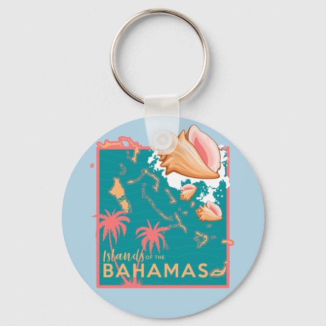Islands Of The Bahamas Vacation Bahamas Cruise Key Ring (Front)