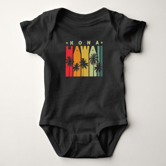 Islands Vintage Souvenir  Kona Hawaii Baby Bodysuit (Front)