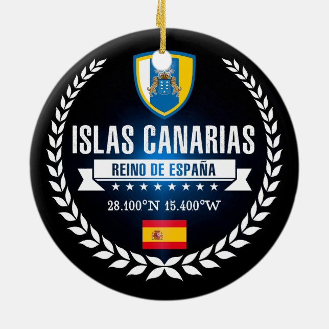 Islas Canarias Ceramic Ornament (Back)