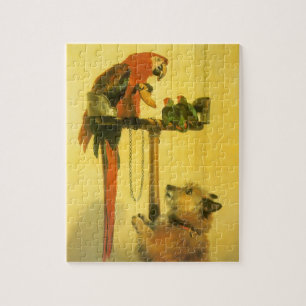 Islay, Tilco, a Macaw and Love Birds by Landseer Jigsaw Puzzle
