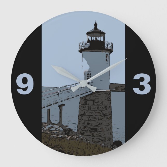 ISLE AU HAUT LIGHT LARGE CLOCK (Front)