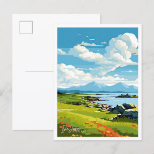 Isle Jura Scotland travel Vintage illustration Postcard