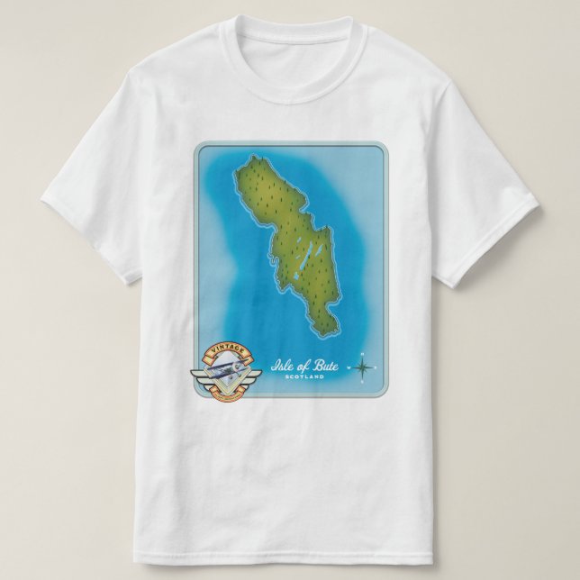 Isle of Bute map T-Shirt (Design Front)