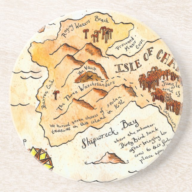 Isle of Chance Treasure Map Coaster (Front)