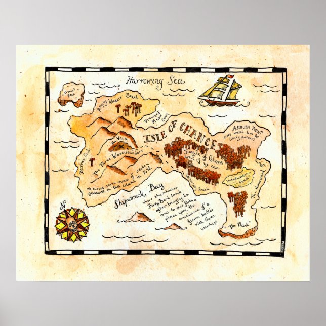 Isle of Chance Treasure Map Poster (Front)