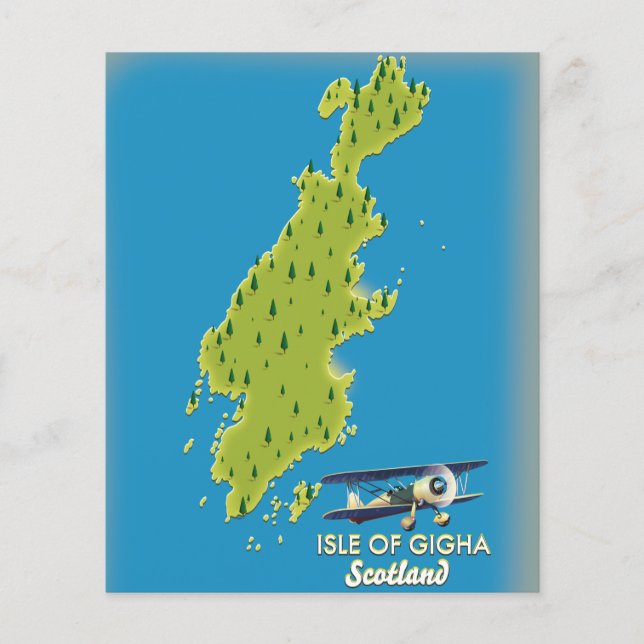Isle of Gigha Scotland map Flyer (Front)