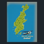 Isle of Gigha Scotland map Poster<br><div class="desc">Isle of Gigha Scotland,  UK map,  decorated with a bi plane.</div>
