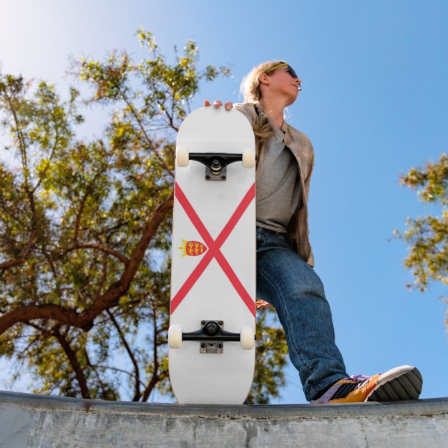Isle of Jersey flag Skateboard (Outdoor 1)