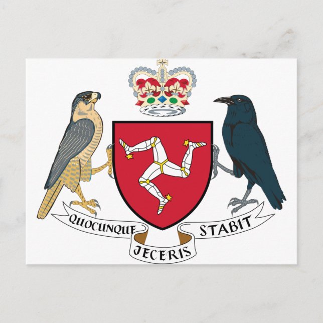 Isle of Man Coat of Arms - Manx Emblem Postcard (Front)