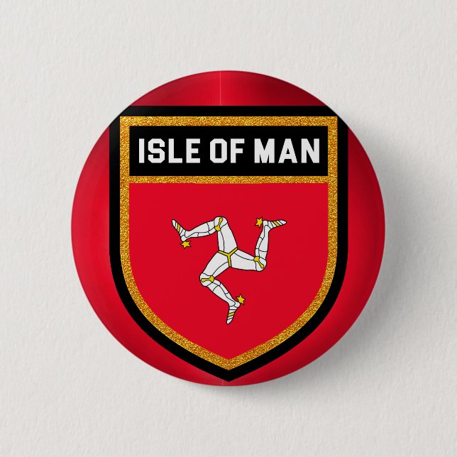 Isle of Man Flag 6 Cm Round Badge (Front)