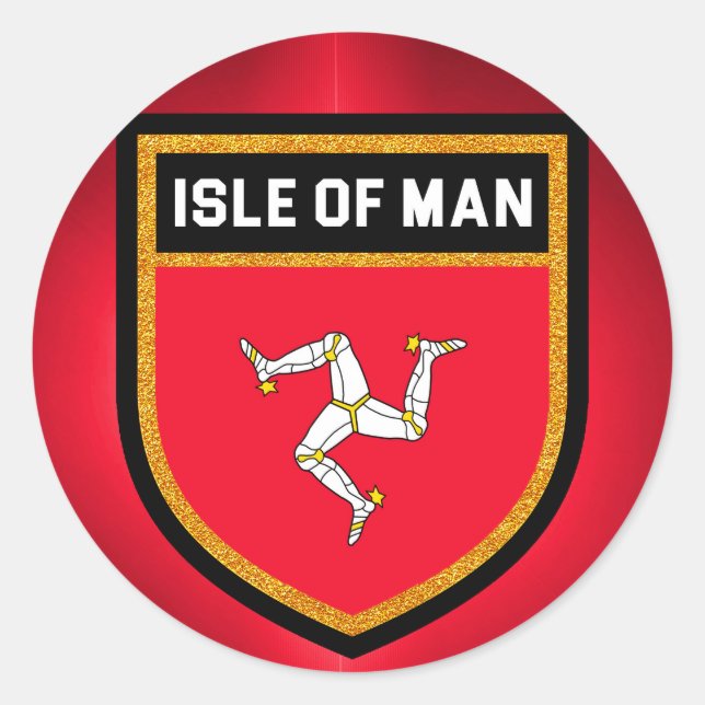 Isle of Man Flag Classic Round Sticker (Front)