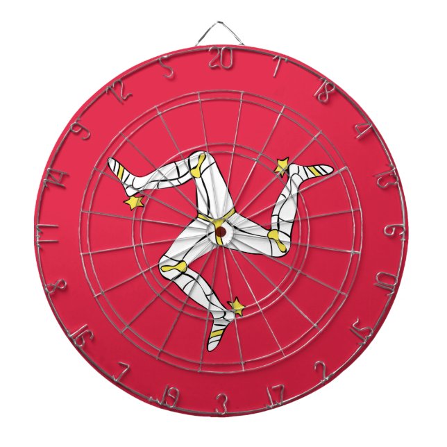 Isle of Man Flag Emblem Dartboard (Front)