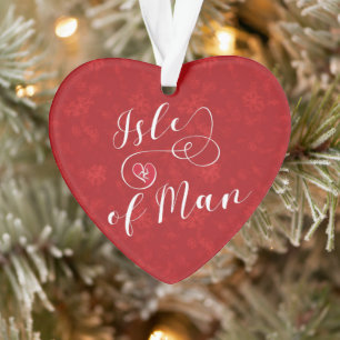 Isle of Man Flag Heart, Manx Ornament